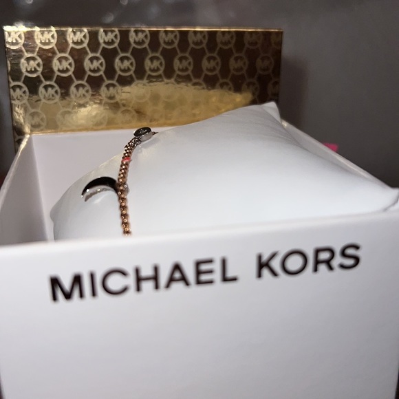NWB Michael kors tri-tone crystal celestial charms slider bracelet authentic - Picture 5 of 7